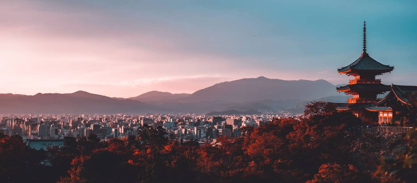 scenic view of japan with temples